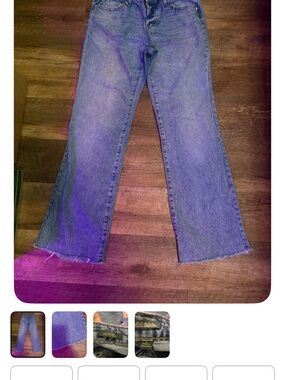wild fable Light Blue High-Rise Flare Jeans with Raw Hem
